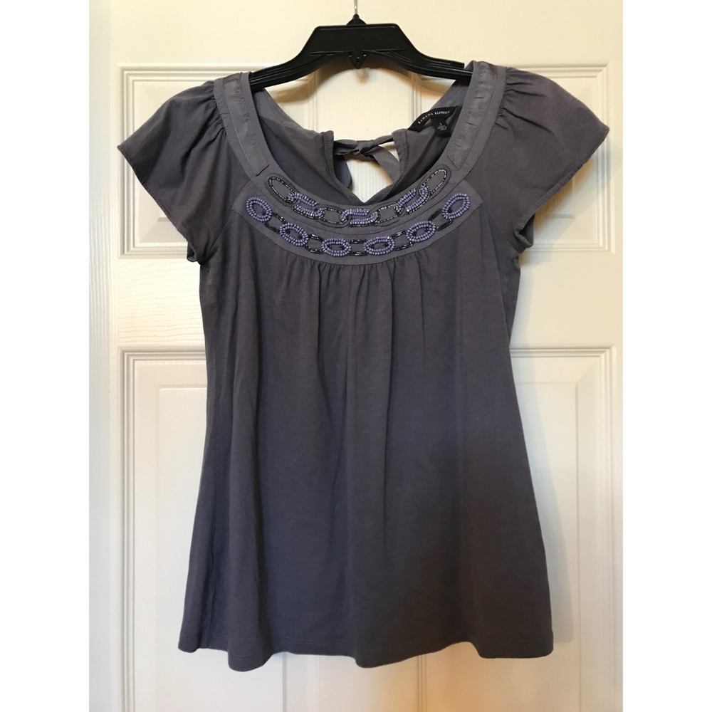 Grey Banana Republic Beaded Shirt